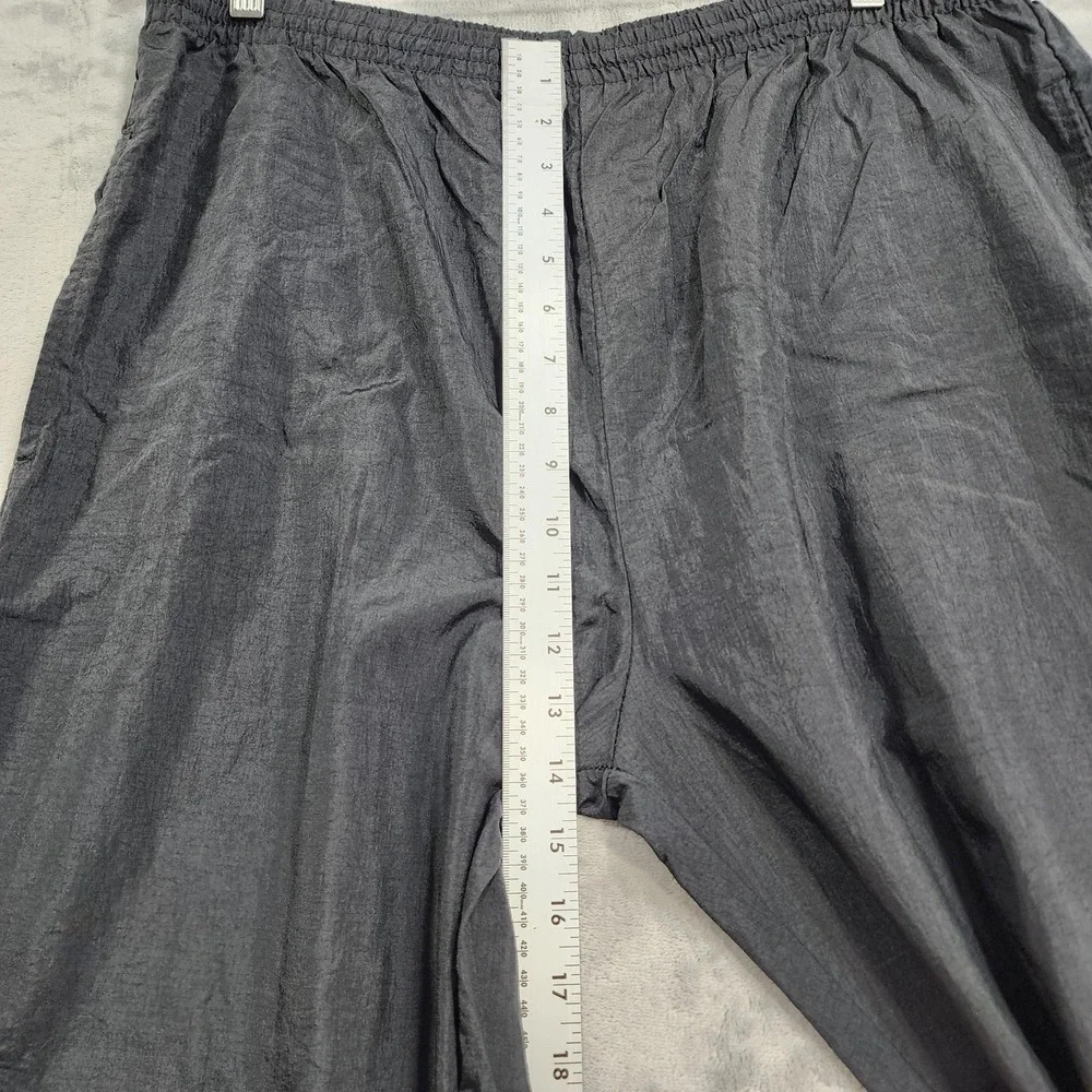 Vintage Champion Pants Mens L Black Nylon Track Jogger Zip Hem Lightweight